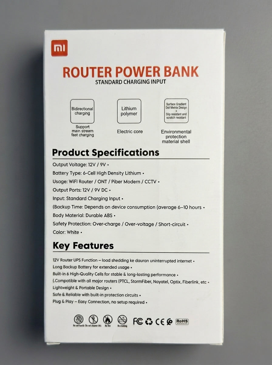 MI Router power bank, 12V / 9V