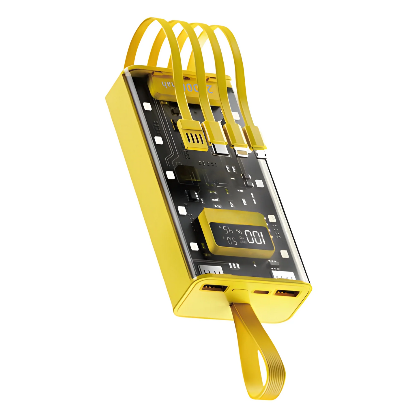 Transparent Power Bank 20000mah 66watt Fast Charging In Built Wires