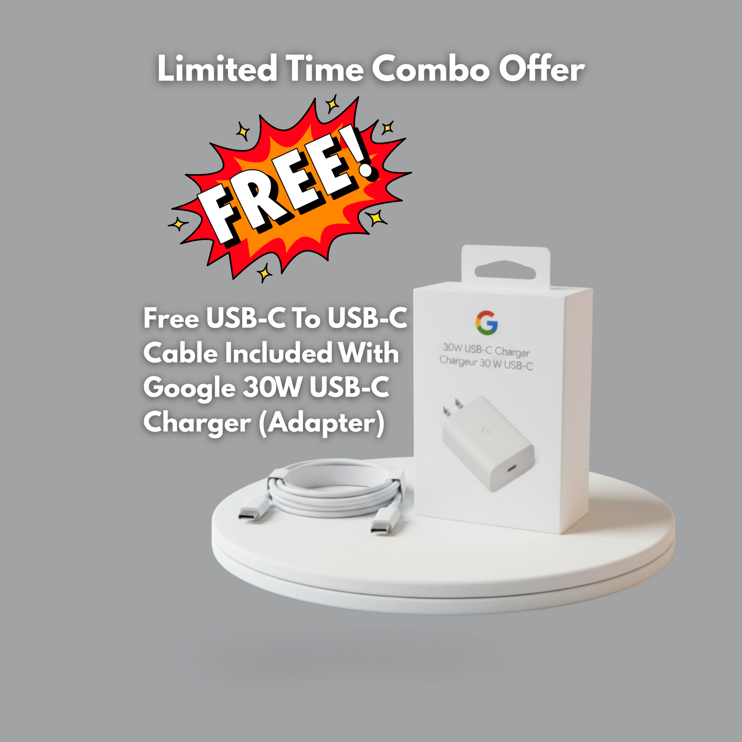 Google 30w Adapter + Google 30w Type-C Cable